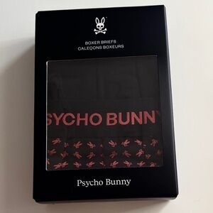 Psycho Bunny New Logo Band Print Black Orange Boxer Briefs 2-Pack Box